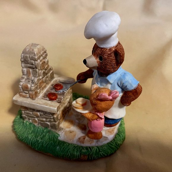 Bears At BBQ Tender Touch Figurine - Picture 1 of 7